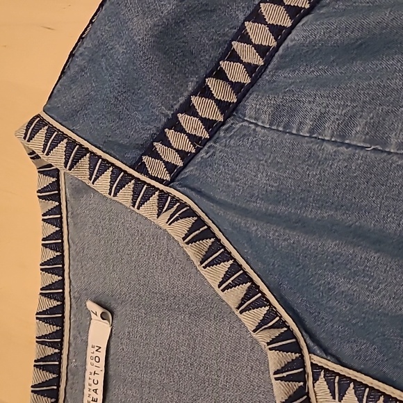 LIKE NEW Y2K Kenneth Cole Reaction Denim Look with Western Trim Mini Dress/Tunic - Picture 7 of 13